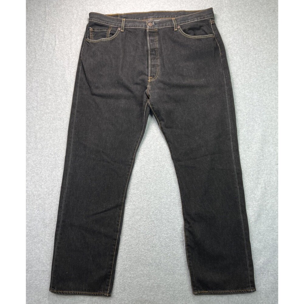 Levi's Mens Original Fit Jeans 42x34 (40x30) Black Button Fly Straight Leg